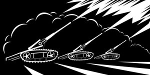 Black-and-white illustration by Neale Osborne